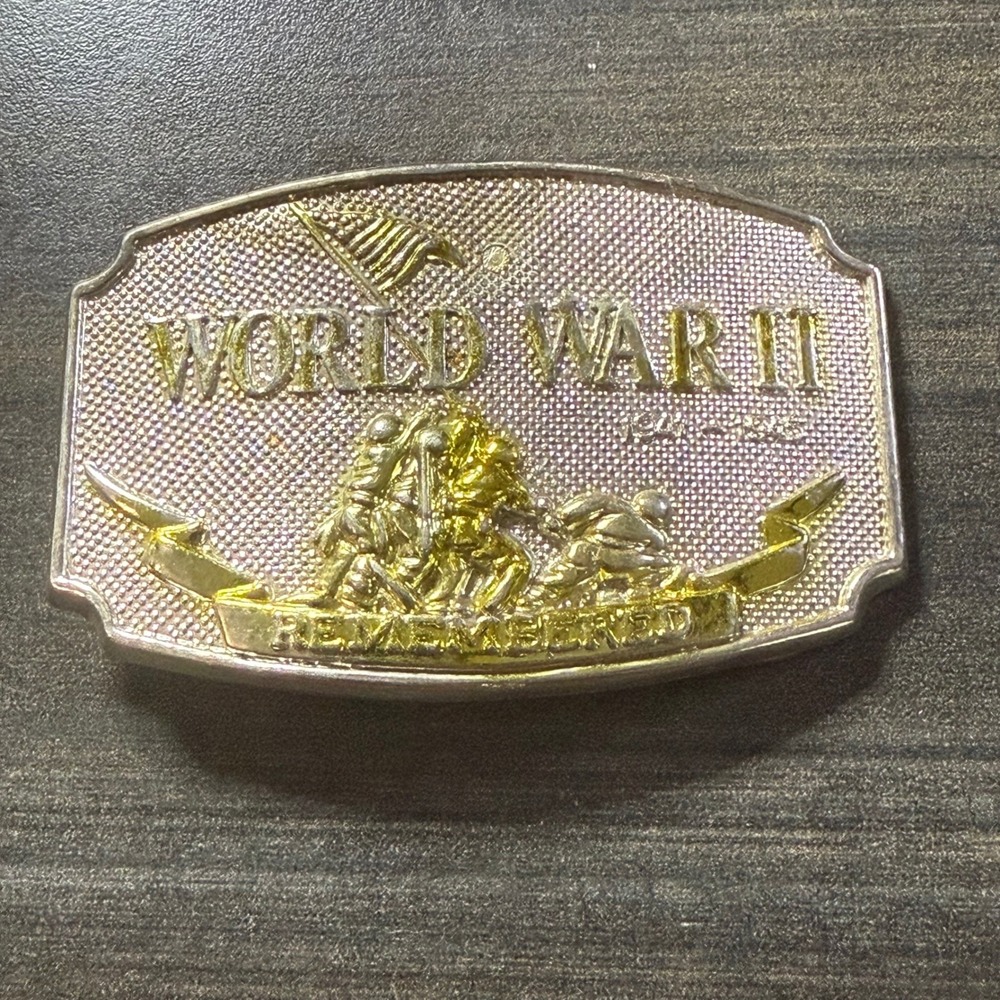 World War II WWII Belt Buckle Remembered‎ 1941-1945 Military Patriotic